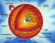 cut-away view of the sun