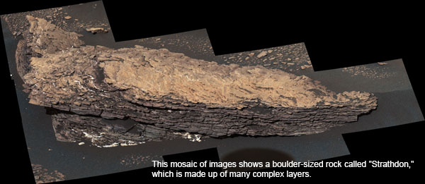 Curiosity rover image of layers in rock