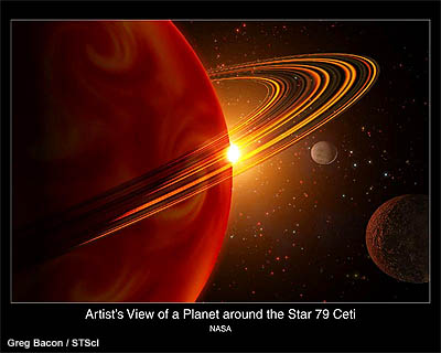artist's view of a planet around the star 79 Ceti