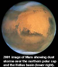 A dust storm on Mars