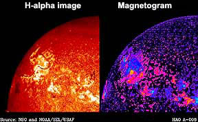 H-alpha and magnetogram of the Sun