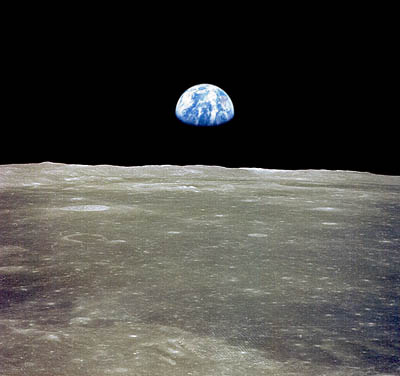 Earth as seen over the Moon's limb