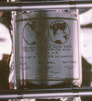 plaque left on the lunar module