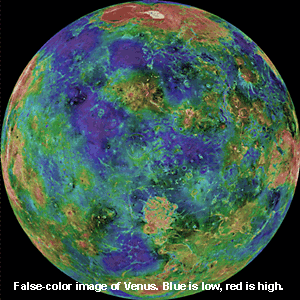 Venus radar map